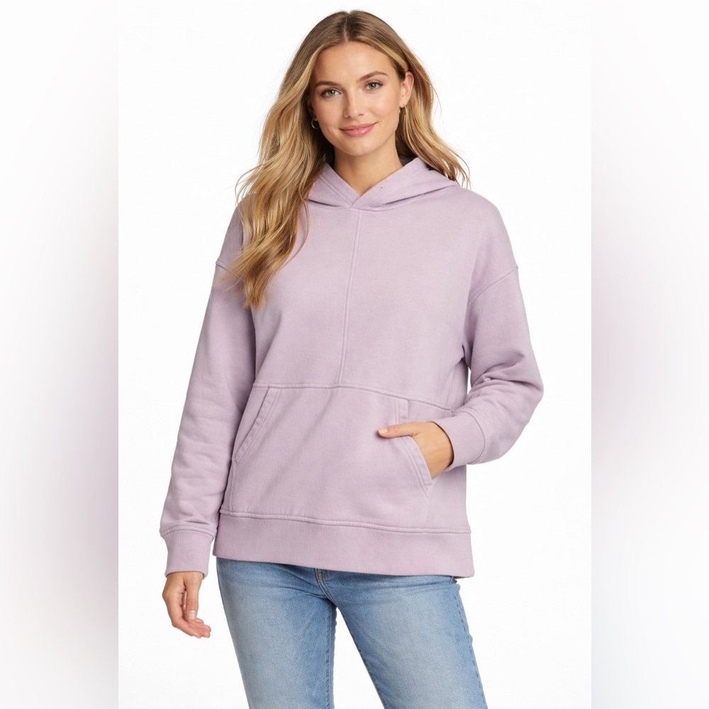 Eddie Bauer Women’s Hoodie XL Lavender Lilac Pullover Sweatshirt Cotton Blend